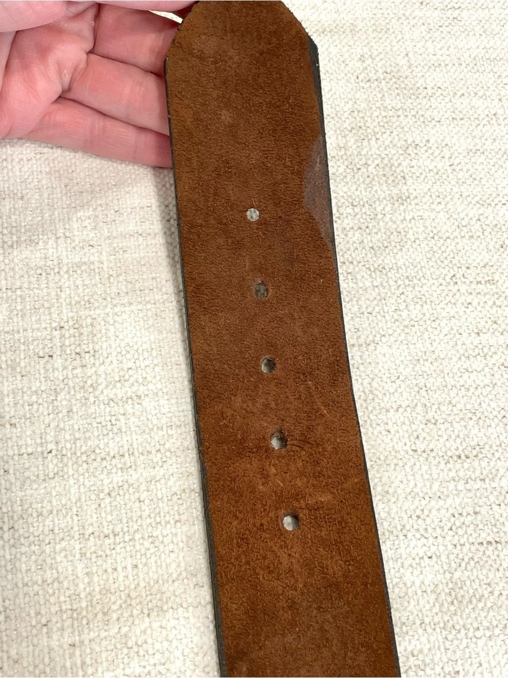 Vintage SHAG Men’s Brown Shrunken Leather Belt Sz 36 Alligator Embossed Western